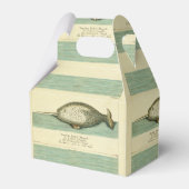 Narwhal Antiek walvis Waterverf Scientific Art Bedankdoosjes (Voorkant Zijde)