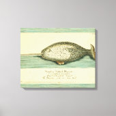 Narwhal Antiek walvis Waterverf Scientific Art Canvas Afdruk (Voorkant)