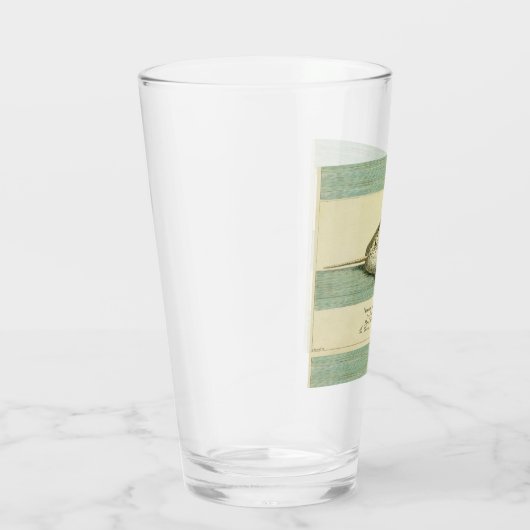 Narwhal Antiek walvis Waterverf Scientific Art Glas (Rechts)