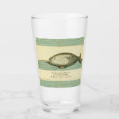 Narwhal Antiek walvis Waterverf Scientific Art Glas (Voorkant)