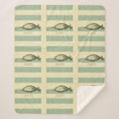 Narwhal Antiek walvis Waterverf Scientific Art Sherpa Deken (Voorkant)