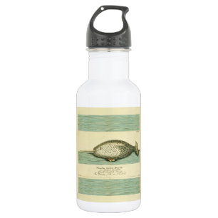 Narwhal Antiek walvis Waterverf Scientific Art Waterfles