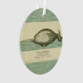 Narwhal Antique Baleine Aquarelle Art scientifique (devant)