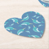 Narwhal-Baby shower Kartonnen Onderzetters (Gekanteld)