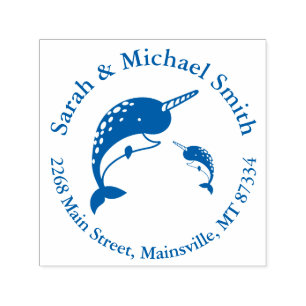 Narwhal-Baby shower Zelfinktende Stempel