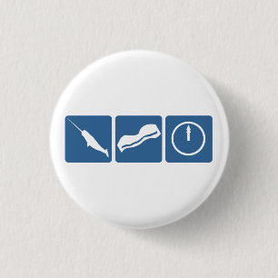Narwhal - Bacon - Midnight Ronde Button 3,2 Cm