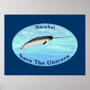 Narwhal - bespaar de Unicorn Poster