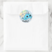 Narwhal Birthday Stickers gepersonaliseerd (Tas)