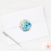 Narwhal Birthday Stickers gepersonaliseerd (Envelop)