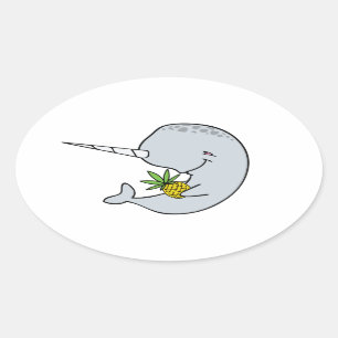 Narwhal en Ananas Stickers