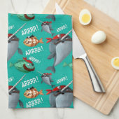 Narwhal en Fish Pirate Pattern Theedoek (Quarter Fold)