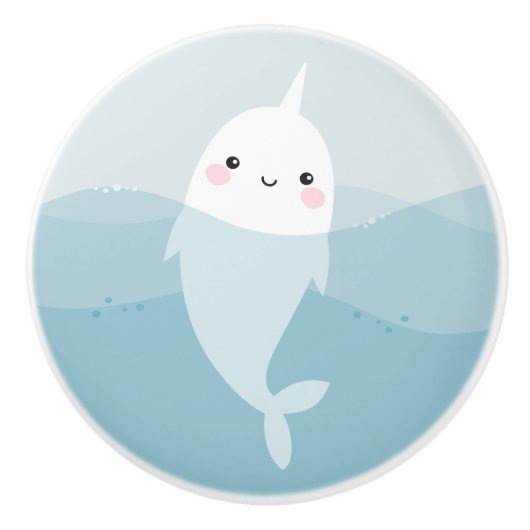 Narwhal et bouton de porte de vagues (Devant)