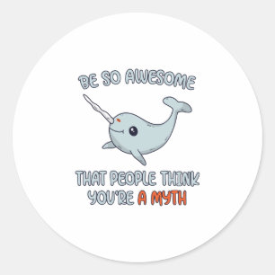Narwhal Geweldige Myth Ronde Sticker