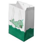 Narwhal Green | Cute Mint Chibi Cartoon Zee Party Medium Cadeauzakje (Achterkant Gekanteld)