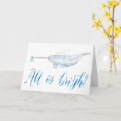 Narwhal Holiday Kaart (Gele Bloem)