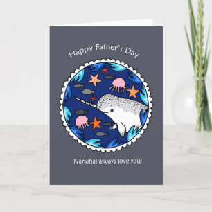 Narwhal houdt altijd van je Happy Vaderdag Bedankkaart