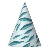 Narwhal in Blue Ocean Pattern Feesthoedjes (Links)