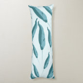Narwhal in Blue Ocean Pattern Lichaamskussen (Achterkant (Verticaal))