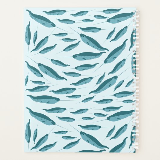 Narwhal in Blue Ocean Pattern Planner (Achterkant)