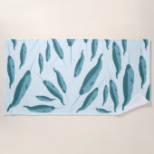 Narwhal in Blue Ocean Pattern Strandlaken (Voorkant)