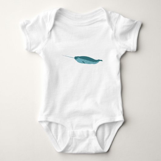 Narwhal in de Blauwe Oceaan Romper (Voorkant)