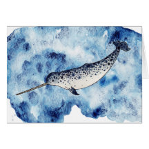 Narwhal in een spetter van waterverf