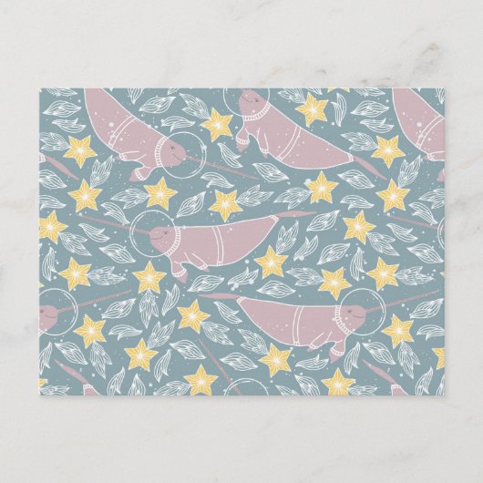 Narwhal in Space Pattern Briefkaart (Voorkant)