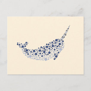 Narwhal in Stippen Briefkaart