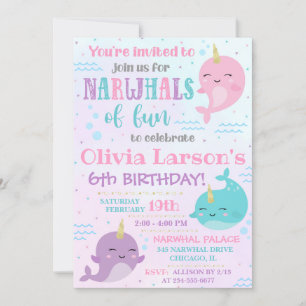 Narwhal Invitation Narwhal Invitation d'anniversai
