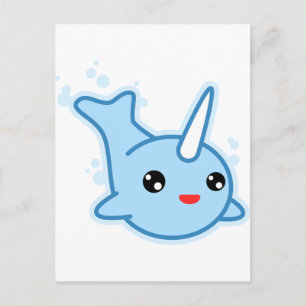 Narwhal Kawaii Briefkaart