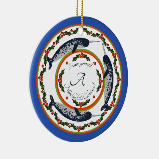 Narwhal Kerstversiering Keramisch Ornament (Rechts)