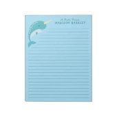Narwhal Kind Cute Briefpapier Notitieblok (Gedraaid)