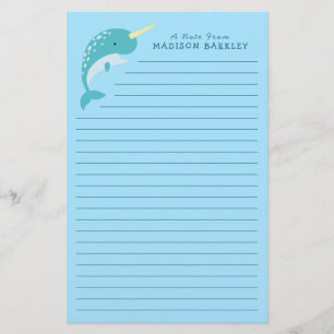 Narwhal Kind's Cute Whale Briefpapier