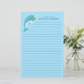 Narwhal Kind's Cute Whale Briefpapier (Staand voorkant)