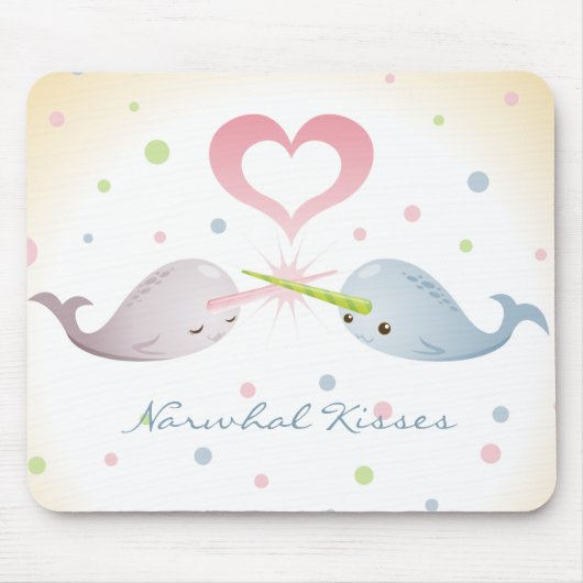 Narwhal Kisses Mousepad Muismat (Voorkant)