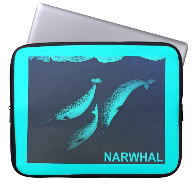 Narwhal Laptop Sleeve (Voorkant)