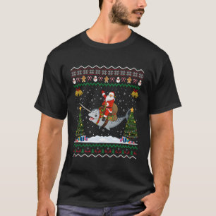 Narwhal Lelijke Xmas Gift Santa Riding Narwhal Chr T-shirt