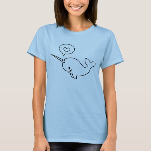 Narwhal Love (zwart) T-shirt (Voorkant)
