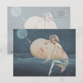 Narwhal lowbrow gothic art briefkaart (Voorkant / Achterkant)