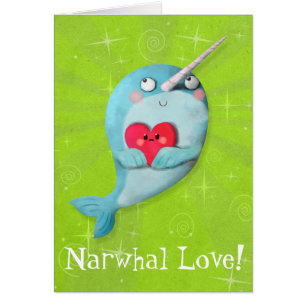 Narwhal mignon avec le coeur
