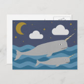 Narwhal Night Swim Briefkaart (Voorkant / Achterkant)