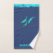 Narwhal onder het ijs bad handdoek (Handdoek)