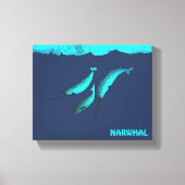 Narwhal onder het ijs canvas afdruk (Voorkant)