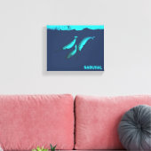 Narwhal onder het ijs canvas afdruk (Insitu (Woonkamer))