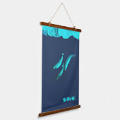 Narwhal onder het ijs hangend wandkleed (Gebogen)