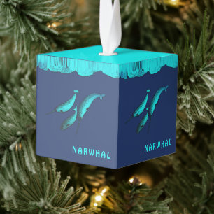 Narwhal onder het ijs kubus ornament