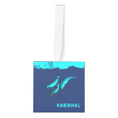 Narwhal onder het ijs kubus ornament (Voorkant)