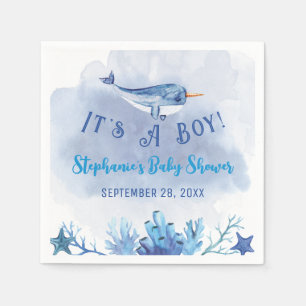 Narwhal onder het Zee Baby shower servet