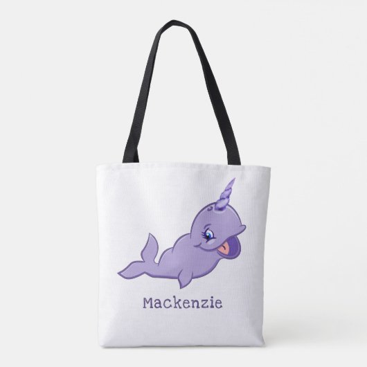 Narwhal Paars | Lila Zee Unicorn Diaper Draagtas (Achterkant)
