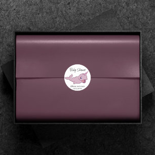 Narwhal Pink Dierlijke Kawaii Chibi Cartoon Show Ronde Sticker